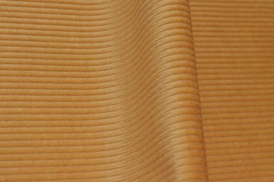 TESSUTO VELLUTO A COSTE 600 RIGHE GIALLO OCRA