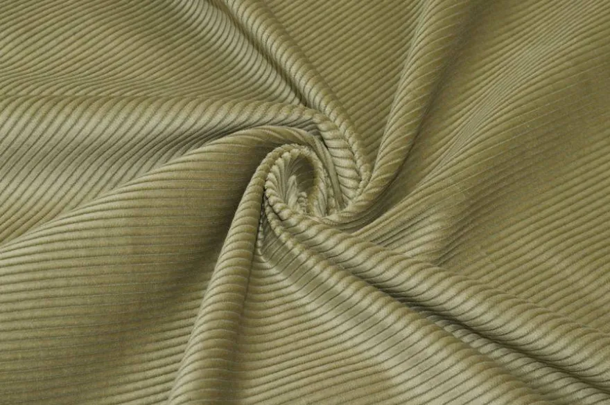 TESSUTO VELLUTO A COSTE 450 RIGHE SALVIA STRETCH