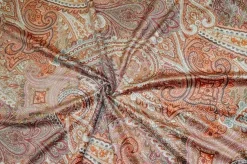 TESSUTO VELLUTO ARREDO STAMPA CASHMERE DIGITALE COLOR TERRA