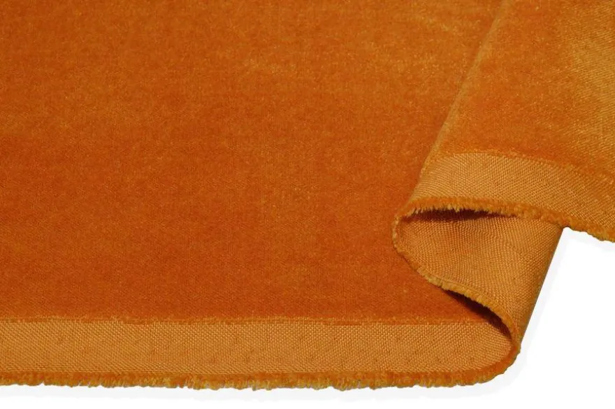 TESSUTO VELLUTO LISCIO PURO COTONE COLOR ZUCCA