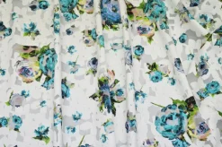 TESSUTO VISCOSA DEVOREH FIORE AZZURRO