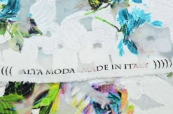 TESSUTO VISCOSA DEVOREH FIORE AZZURRO