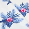 TESSUTO VISCOSA FANTASIA PALME AZZURRE