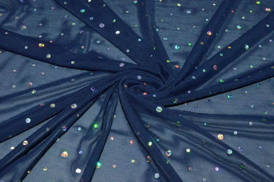 TULLE ELASTICIZZATO CON PAILLETTES