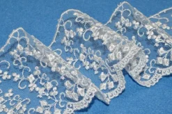 TULLE RICAMATO BIANCO ALTEZZA 7 CM
