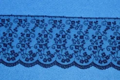 TULLE RICAMATO BLU ALTEZZA 7 CM