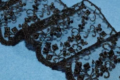 TULLE RICAMATO NERO ALTEZZA 7 CM
