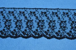 TULLE RICAMATO NERO ALTEZZA 7 CM