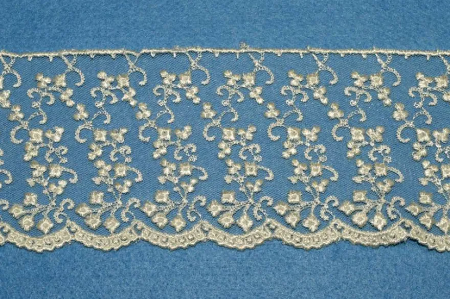 TULLE RICAMATO PANNA ALTEZZA 7 CM