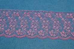 TULLE RICAMATO ROSA ALTEZZA 7 CM